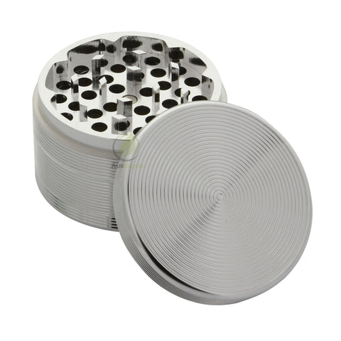Silver Ripple Aluminium Grinder 60mm - 4 pc.