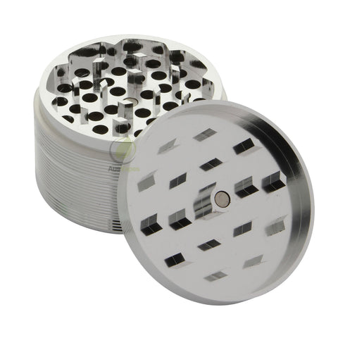 Silver Ripple Aluminium Grinder 60mm - 4 pc.