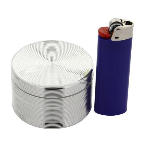 Silver Ripple Aluminium Grinder 60mm - 4 pc.