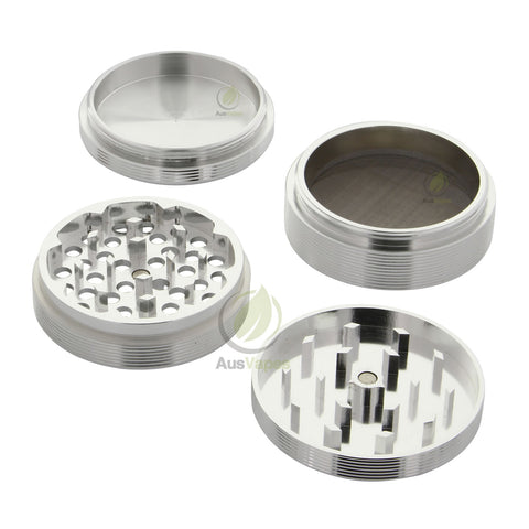 Silver Ripple Aluminium Grinder 60mm - 4 pc.