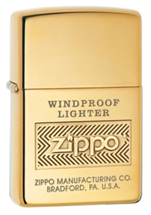 Zippo High-Polished Brass Zippo Label Lighter